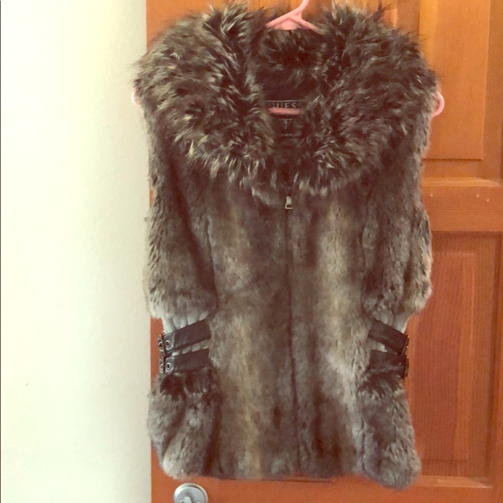 Guess fur and leather vest